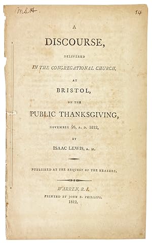 A Discourse, Delivered in the Congregational Church at Bristol, on the Public Thanksgiving, Novem...
