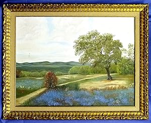 Landscape With Bluebonnets Oil