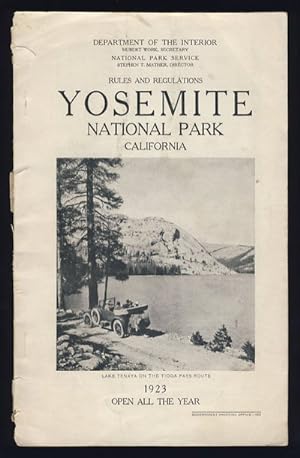 Rules and Regulations Yosemite National Park California 1923