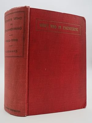 WHO'S WHO IN ENGINEERING 1922-1923 A Biographical Dictionary of Contemporaries