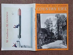 Country Life Magazine. No 2429, 6 August 1943, Miss Joan Martin., LEESWOOD Flintshire pt II., Lan...