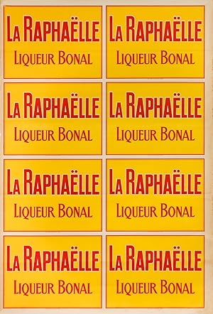 1920's French Vintage Alcohol Poster, La Raphaelle (Red Text/Yellow Background)