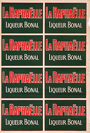 1920's French Vintage Alcohol Poster, La Raphaelle (Red Text/Green Background)