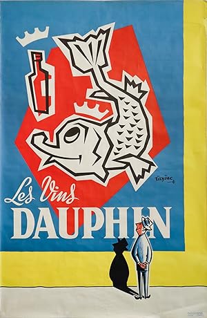 1950's French Wine Poster - "Les Vins Dauphin"