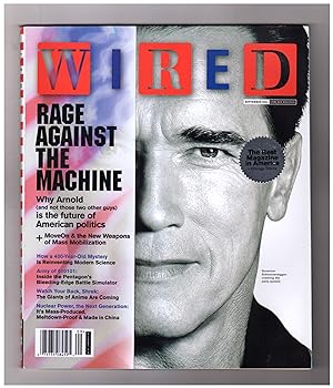 Wired Magazine, September 2004. 'Rage Against the Machine'. Arnold Schwarzenegger cover. Re-inven...