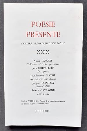 Poésie présente. Cahiers trimestriels de poésie. N°XXIX, décembre 1978.