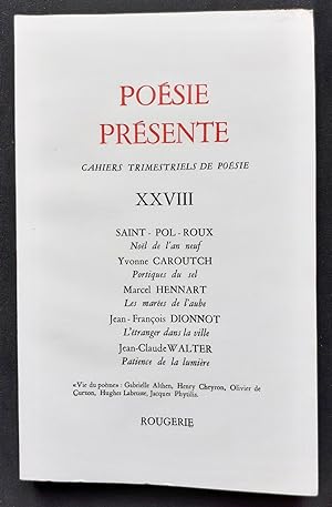 Poésie présente. Cahiers trimestriels de poésie. N°XXVIII, septembre 1978.