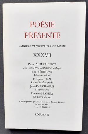 Poésie présente. Cahiers trimestriels de poésie. N°XXXVII, décembre 1980.