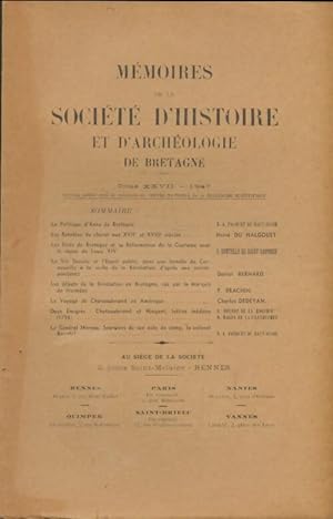 Bulletin arch?ologique de l'association bretonne Tome XXVII 1947 - Collectif