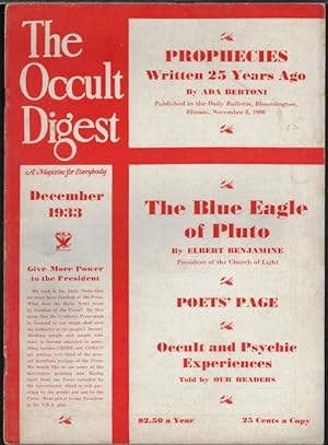 THE OCCULT DIGEST: December, Dec. 1933
