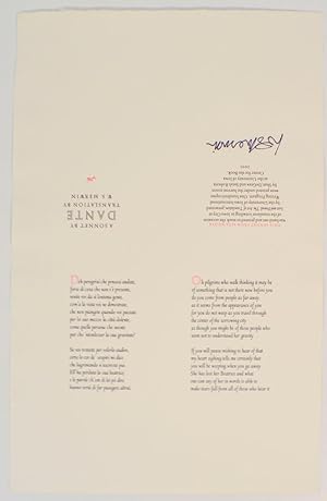 A Sonnet by Dante (Signed Broadside)