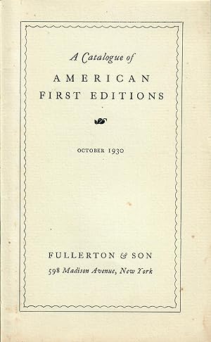 A Catalogue of American First Editions