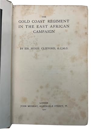 The Gold Coast Regiment in the East African Campaign