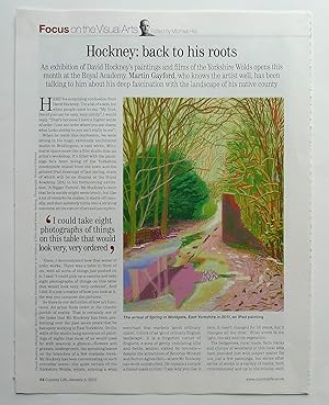 'Hockney: back to his roots' by Martin Gayford. Extracted from Country Life, January 4, 2012.