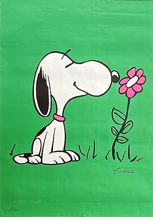 Original Vintage Poster - Snoopy and the Pink Flower