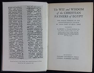The Wit and Wisdom of the Christian Fathers of Egypt The Syrian Version of the Apophthegmata Patr...
