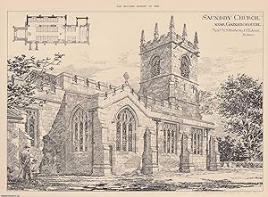 1892 : Saundby Church, Near Gainsborough. W. S. Weatherley and F. F. Jones, Architects. An origin...