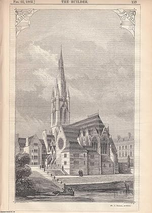 1862 : St. John's Church, Bath. C. Hansom, Architect. An original page from The Builder. An Illus...