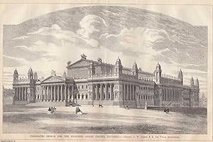 1862 : Assize Courts, Brussels. J. W. Green and L. de Ville, Architects. An original page from Th...