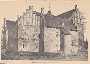 1921 : Sixteenth Century Danish Architecture: Rygaard. An original page from The Builder. An Illu...