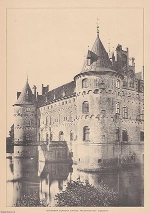 1921 : Sixteenth Century Danish Architecture: Egeskov. An original page from The Builder. An Illu...