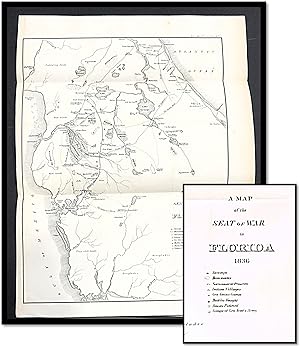 Lithographed Map 'Seat of War Florida 1836' 2nd Seminole War Printed for the U.S. War Department