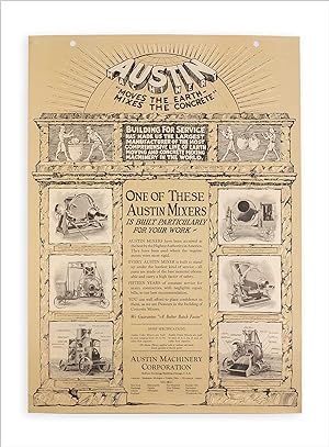 Austin Machinery. "Moves the Earth - Mixes the Concrete" [opening lines of large broadside]
