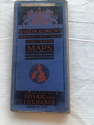 BARTHOLOMEW'S REVISED HALF-INCH CONTOURED MAPS SCOTLAND SHEET 14/15 ARISAIG AND LOCHABER