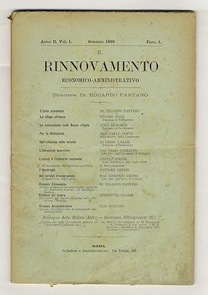 Rinnovamento (Il) economico-amministrativo. Direttore: Edoardo Pantano. Anno II, fascicoli I, II,...