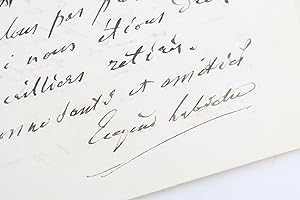 Lettre autographe datée et signée adressée au journaliste et librettiste Philippe Gille à propos ...