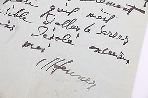 Billet autographe signé adressé à son ami le peintre Edouard Detaille