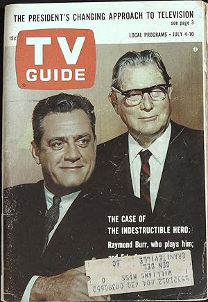 TV Guide July 4, 1964 Raymond Burr, Erle Stanley Gardner
