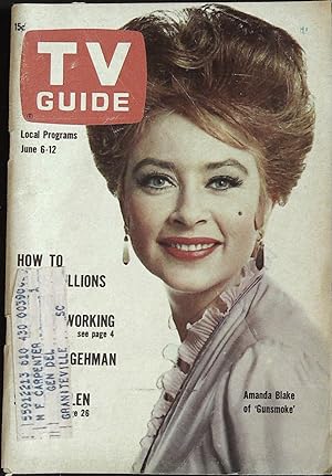 TV Guide June 6, 1964 Amanda Blake of "Gunsmoke"