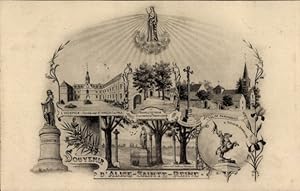 Ansichtskarte / Postkarte Alise Sainte Reine Côte-dOr, L'Hospice, Kirche, Statue Jeanne d'Arc, M...