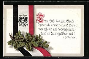Ansichtskarte Spruch von Fallersleben, Wappen, Reichsbanner