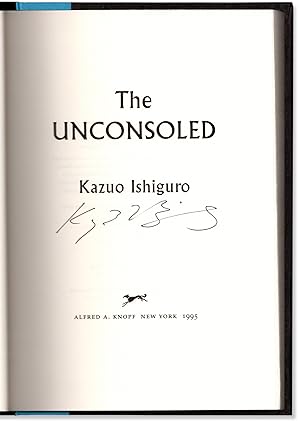 The Unconsoled. Signed by the Nobel Prize Winner.