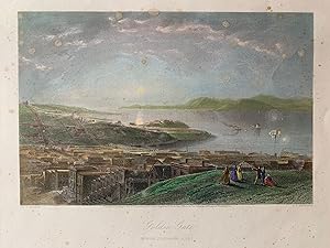 [San Francisco] Golden Gate (From Telegraph Hill) Hand Colored Steel Engraving