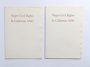 NEGRO CIVIL RIGHTS IN CALIFORNIA 1850 Small Press Fine-Printing Keepsake 1969 - Two Copy Lot