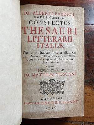 Conspectus Thesauri Litterarii Italiæ, Præmissam Habens, Præter alia Notitiam Diariorum Italiæ Li...