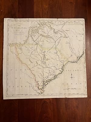 The Carolina's, with Part of Georgia Southern Revolutionary War Map.