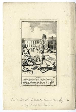 Antique Print-BEGGAR-PROFESSIONS-Fleischmann-1751