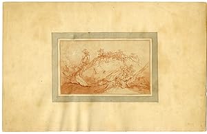 Antique Master Print-LANDSCAPE-INTERACTION-NATURE-HUMANS-Huet-1732-1762