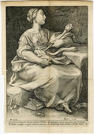 Antique Master Print-THALIA-MUSE-JESTER-Goltzius-1694