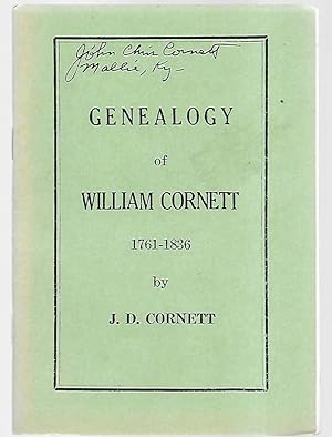 Genealogy Of William Cornett 1761 - 1836