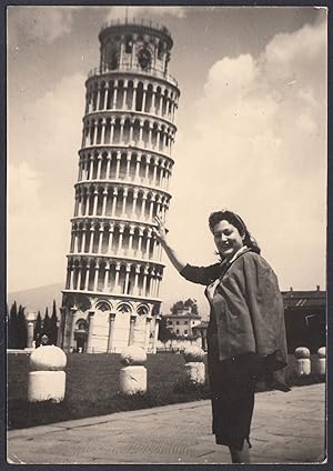 Italia 1960, Pisa, La Torre pendente, Fotografia epoca, Vintage photo