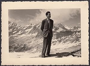 Italia 1950 - Montagne da identificare - Uomo elegante - Foto vintage