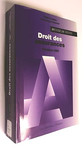 Droit des assurances, 3e édition 1995. Recueil de textes