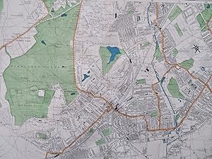 Wimbledon London United Kingdom Detailed City Plan c. 1911 uncommon map