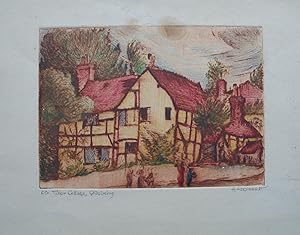 Godalming - Old Tudor Cottage - signed etching