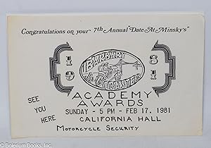 Barbary Coaster Academy Awards [leaflet] Congratulations on your 7th Annual "Date at Minsky"